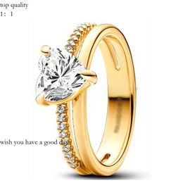 Pandoras Ring Plating 925 Silver Designer Jewellery New Sparkling Love Fairy Gold Ring Couple Ring Gift 729