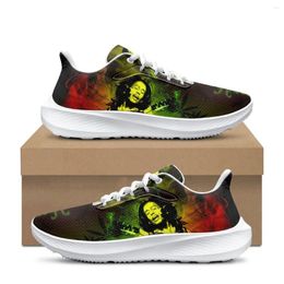 Casual Shoes INSTANTARTS Ladies Mesh Bob-Marley Running For Women Men Jamacia Design Walking Sneakers Girls Boys 2024