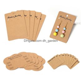 Other Labeling Tagging Supplies Earrings Necklaces Display Card Cardboard Earring Packaging Hang Tag Ear Studs White Paper Jewelry Diy Otdk1