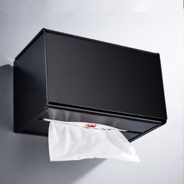 Toilet Paper Box Black Bathroom Paper Towel Dispenser Roll Paper Shelf Aluminium Tissue Holder Commercial Paper Hand Towel Racks
