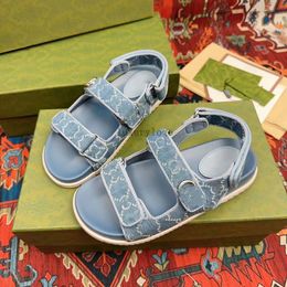 2024ss womens denim canvas sandals double-strap design leather sandal outdoor beach loafers indoor causal mules platform slide 5.23 02