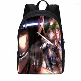 Backpack Fashion Trendy Attack On Titan Notebook Backpacks Pupil School Bags 3D Print Oxford Waterproof Boys/Girls Laptop