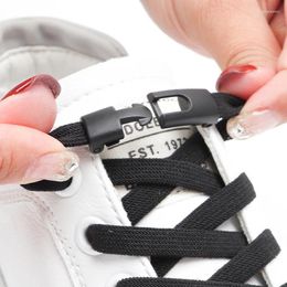 Shoe Parts Elastic Shoelaces Sneakers Metal Buckle Quick No Tie Children Adult 8MM Wide Laces Accessories
