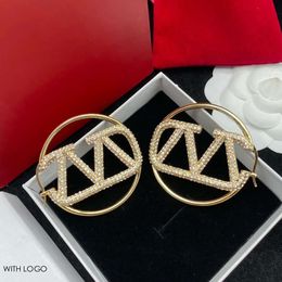 Ohrringe Designer Hoop für Frauen Gold Diamonds Ohren Schmuck Womaner Sier Ohrring Stud Bangle Hoops Ohr V des Boucle S