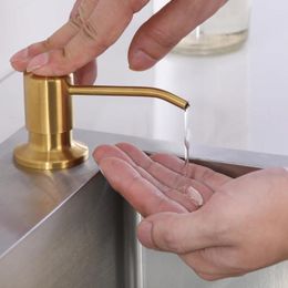 Liquid Soap Dispenser Golden Stainless Steel Black Kitchen Sink Bottle Accessories 500ml Built In Pumps