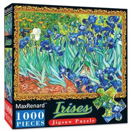 Puzzles Maxrenard Jigsaw Puzzle 1000 Pieces for Adult Game Van Gogh Irises Artwork Environmentally Friendly Paper Christmas Gift Toy Y240524