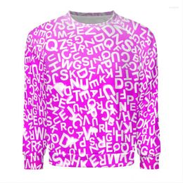 Men's Hoodies 3D Print Alphabet Pullovers For Men Clothes Funny Design Hip Hop Letter Graphic Women Sweatshirts Casual Boy Y2k Long Sleeve