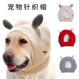 Dog Apparel Pet Supplies Knitted Ear Hat Warm Headgear In Autumn And Winter