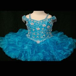 Little Rosie Cupcake Pageant Dresses for Girls 2017 Princess Toddler Pageant Dress with Ruffles Organza Skirt and Bling Bling Crystals 284y