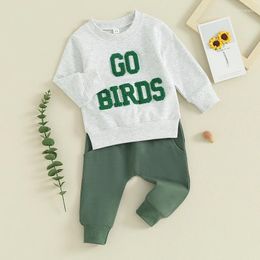 Clothing Sets Baby Tracksuit Outfits Born Boy Letter Embroidery Long Sleeve Round Neck Sweatshirt And Pants Set Toddler Suits