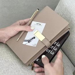 Loose-leaf Planner Zipper Customizable Binder Pu Portable Business Notebook Notepad Office Leather Diary Organiser Journal