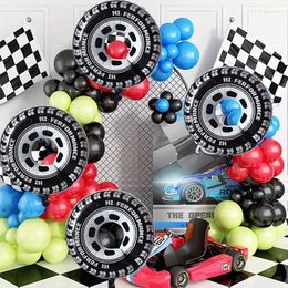 Party Decoration Racing 2Pcs Loaded Tyre Balloon Wheels Car Aluminium Film Balloons Boy Birthday Supplies Theme