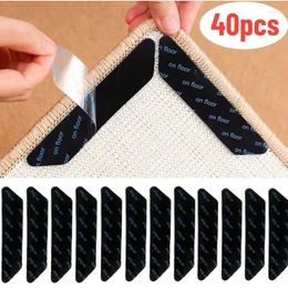 Bath Mats 8-40PCS Reusable Non-slip Carpet Sticker Washable Anti Curling Patch Fixed Stickers Floor Rug Mat Tape Gripper Corner Pad