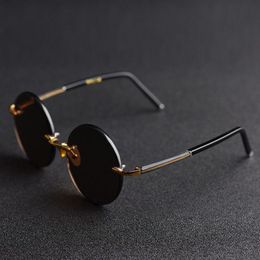 Sunglasses Evove Round Male Glass Sun Glasses For Men Rimless Brown Vintage Oversized 58mm-150mm Big LargeSunglasses 2294
