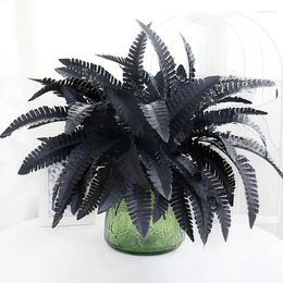 Decorative Flowers 1PC Black Persian Grass Artificial Flower Plants Ferns Burgundry Leaf Wedding Floral Arrangement DIY Mariage Home Wall