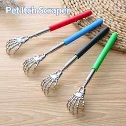 Dog Apparel Telescoping Itch Scraper Portable Extendable Back Scratcher Stainless Steel Backscratcher 4 Section For Old Man