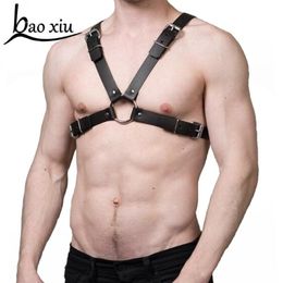 New Vintage Men Bondage Leather Gothic Belts Cowboy Chest Top Bra Fetish Straps Harness Women Harajuku Body Suspenders Belts 302V
