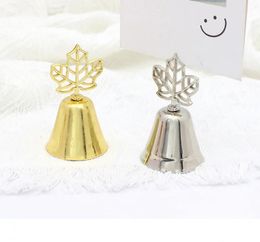 Event and Party Wedding decoration Favours of Silver and Gold Heart Kissing Bell Place card holder for seat name holder