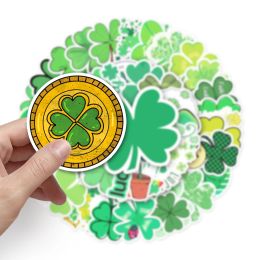 10/30/50PCS Four Leaf Clover Plant Stickers Means Lucky Hope Faith Love Skateboard Luggage INS Leave Sticker Decal For Kids Toys