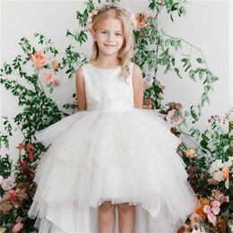 New Arrival Flower Girl Dresses for Wedding Lovely Little Girl Kid Child Dress Short Front Long Back Party Pageant Communion Dress 284P