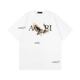 Mens T Shirt Designer Amirirs T Shirt For Men Shirts Fashion Black Amirirs Shirt With Letters Badge Luxury Summer Short Sleeve Man Tee Woman Clothing 110