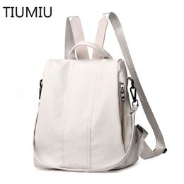 Summer White Fashion PU Leather Anti-thief Backpack Large Capacity School Bag for Teenager Girls Multifunction Casual Sac a Dos 240524