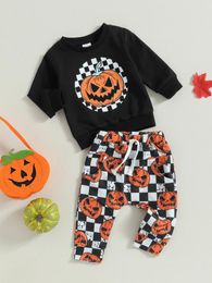 Clothing Sets Cute Infant Halloween Costume Set Adorable Pumpkin Print Sweatshirt And Pants For Baby Boys Girls