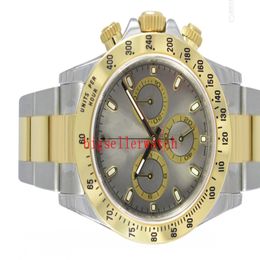 Luxury Wristwatch 116523 Mens Silver Stainless Steel CERAMIC Bezel GreyNo chronograph Dial 40MM Mechanical Watches New Arrival box 341d
