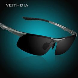 VEITHDIA Aluminium Magnesium Mens Polarised VU400 Sun Glasses Night Vision Mirror Male Eyewear Sunglasses Goggle Oculos 6502 240515