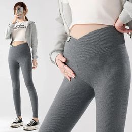 Across V Belly Maternity Legging Spring Summer Fashion Pencil Pants Clothes for Pregnant Women Youth Pregnancy Casual Wear 240524