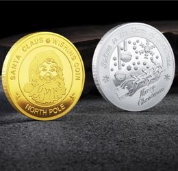 Santa Claus Wishing Coin Collectible Gold Plated Souvenir Coin North Pole Collection Gift Merry Christmas Commemorative Coin4370566