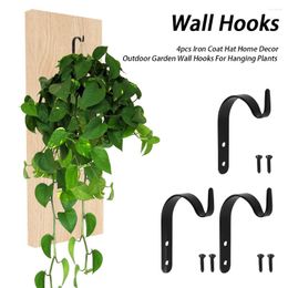 Hooks 4pcs Iron Hanging Hook Coat Hat Hanger Home Decor Outdoor Garden Heavy Duty Wall Mounted For Basket Plants Lantern