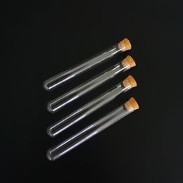 12pcs/lot Length 75/100/150/180mm U-shape Clear Glass test tubes with cork stopper for kinds of Labs/schools glassware