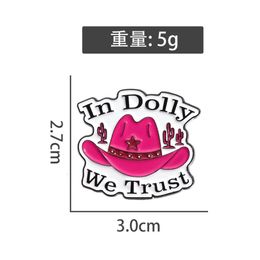 Hot selling new pink denim hat pattern alloy brooch unisex clothing backpack accessories