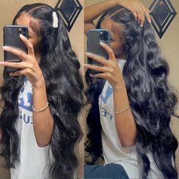 Synthetic Wigs Hd lace wig 13X6 human hair lace front wig 30 inches body wave lace front wig Q240523