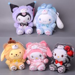 12 pezzi/lotto 23 cm Anime Tiger Series Kuromi My Melody CannamoRoll Pillow Cat Kawali Plushie Plushhie Doll di peluche morbido per bambini regalo 166