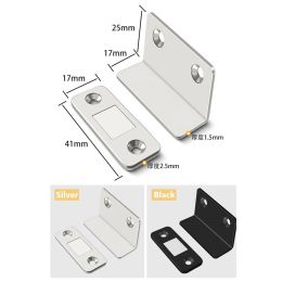 1Pc Ultra Thin L Type Strong Magnetic Door Closer Cabinet Catches Door Stopper Latch Furniture Fittings For Cupboard Wardrobe