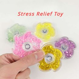 Fidget Spinner Rustling Portable High Rotational Speed Petal-like Spinning Gyro Colorful Sequined Desk Stress Relief Toy Gifts
