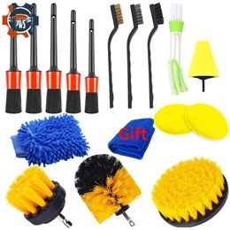 Auto Detailing Drill Brush For Car Tire Rim Cleaning Detail Brush Set For Car Dry Cleaning Car Interior Exterior Clean Brushes