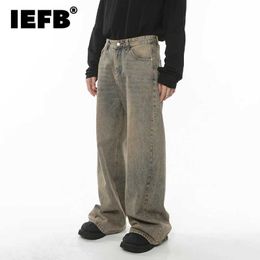 Jeans maschile iefb maschi bagagli jeans hong kong in stile indossano pantaloni in denim sciolti chic streetwear streetwoursess