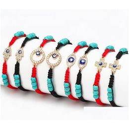 Charm Bracelets Evil Eye Bracelet Braided Turkish Blue Eyes Red String For Lover Couple Women Gift Drop Delivery Jewelry Otjxy