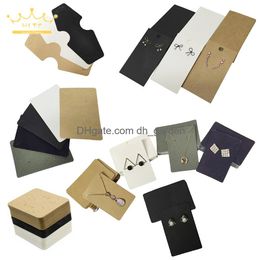 Other Labeling Tagging Supplies Kraft Paper Ear Stud Hang Tag Jewelry Display Card Necklace Studs Bracelet Price 25Pcs Drop Delivery O Ot7Tg