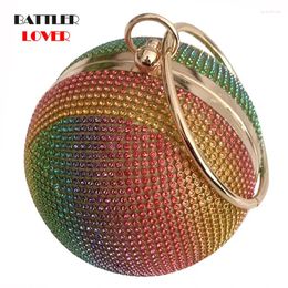 Bag Women Luxury Basketball Diamond Ball Design Party Purses And Handbag For Female Shoulder Chain Totes Round Shape Clutch Bags
