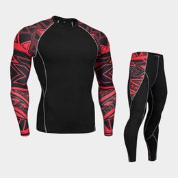 Fitness suit longsleeved tights men039s quick training sports stretch running fitness clothes Warm sportswear thermal underwe5616487