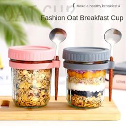 Storage Bottles Cereal Nut Yoghourt Salad Cup Breakfast Multifunction With Spoon Heat Resistant Juice Milk Mason Jars