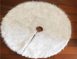 Snowy White Plush Christmas Tree Skirt Christmas Ornaments Large 78cm Round Mat XMAS Party Home Decorations Holiday Season Supplie4650158
