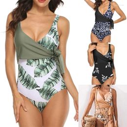 Women's Swimwear One Piece Swimsuit Women Monokini Sexy Bodysuit Print Bathing Suit Female Beachwear Backless Swim Wear Beach