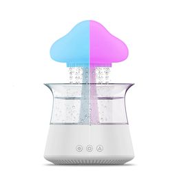 Rain Cloud Night Light humidifier with raining water drop sound and 7 color led light essential oil diffuser aromatherapy 240523