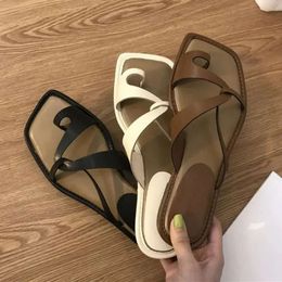 Summer Women Slippers 787 Korean Version Clip Toe Flip Flops Outdoor Fashion Flat Casual Non-Slip Sandals Female Beach 9cd
