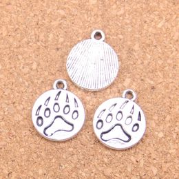 71pcs Antique Silver Bronze Plated bear paw Charms Pendant DIY Necklace Bracelet Bangle Findings 15mm 244N